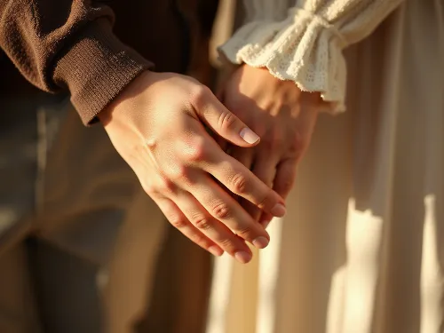 Couple holding hands, symbolizing intimacy